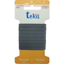 Hobizubi 8 Mm Gri Yassı Lastik - 5 Metre