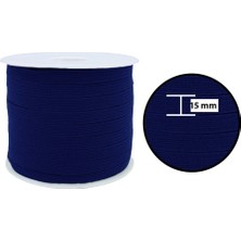 Hobizubi 15 Mm Lacivert Yassı Lastik - 50 Metre