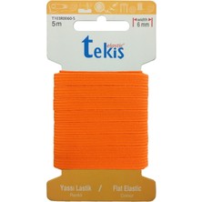 Hobizubi 8 Mm Neon Turuncu Yassı Lastik - 5 Metre