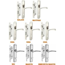 Obukacha 3+1 Daire Seti 8 Takım Bravo Model Kapı Kolu ve 8 Adet Iç Kapı Gömme Kilidi