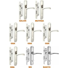 Obukacha 4+1 Daire Seti 8 Takım Bravo Model Kapı Kolu ve 8 Adet Iç Kapı Gömme Kilidi