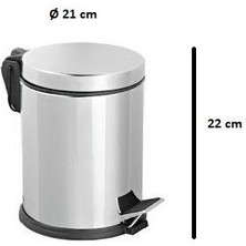 Maxiflow 5 Lt Krom Micro Pedallı Çöp Kovası