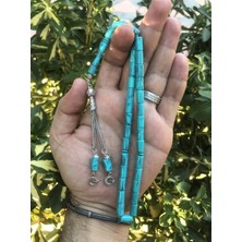 Sultan Telkari Turkuaz Renk Kesme Model Toz Kehribar Tesbih