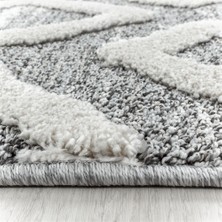 Pixel Modern Dekoratif yumuşak Bukleli kabartmalı 3D Gri Oturma odası Salon Halısı