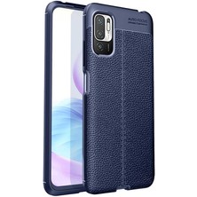 Caseart Xiaomi Poco M3 Pro Kılıf Darbe Korumalı Deri Görünümlü Silikon Arka Kapak - Lacivert