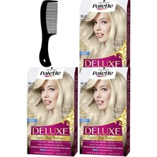 Schwarzkopf Palette Deluxe Saç Boyası 10-2 Platin Sarısı x 3 Adet + Saç Açıcı Tarak