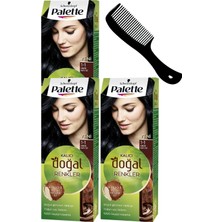 Schwarzkopf Palette Kalıcı Doğal Renkler Saç Boyası 1-1 Gece Mavisi x 3 Adet + Saç Açıcı Tarak