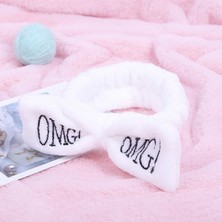 Nettenevime Fiyonklu Omg Saç Bandı Mercan Peluş Saç Bandı Beyaz