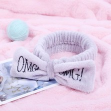 Nettenevime Fiyonklu Omg Saç Bandı Mercan Peluş Saç Bandı Lila