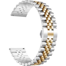 Nezih Case Samsung Galaxy Watch 46MM Uyumlu 22MM Metal Kordon Gümüş-Rose Gold