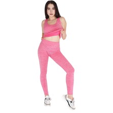 Fore Sport Kadın Pembe Melanj Seamless Dikişsiz Toparlayıcı Sporcu Atlet Alt Üst Fitness Takımı