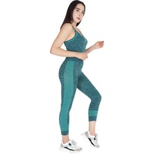 Fore Sport Kadın Zümrüt Seamless Toparlayıcı Ince Askılı Bra Alt Üst Fıtness Takımı