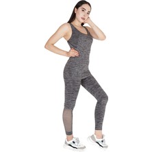 Fore Sport Kadın Gri Melanj Seamless Dikişsiz Toparlayıcı Sporcu Atlet Alt Üst Fitness Takımı