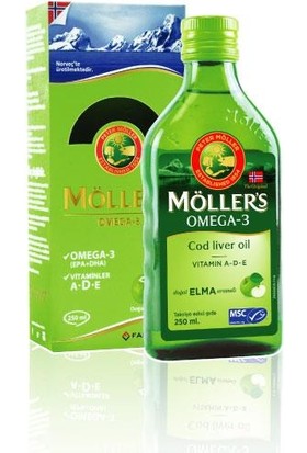 Möllers Omega-3 - Balık Yağı Sıvı Formu 250 ml - Elmalı