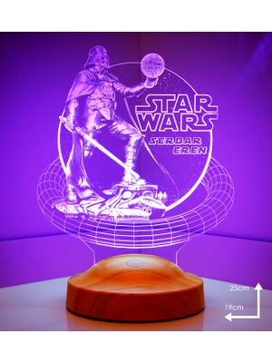 Sevgi Lambası 3D Star Wars Darth Vader Hediyesi Kişiye Özel 3 Boyutlu LED Lamba