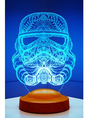 Sevgi Lambası 3D Star Wars Askeri Stormtrooper Hediyesi 3 Boyutlu LED Lamba 