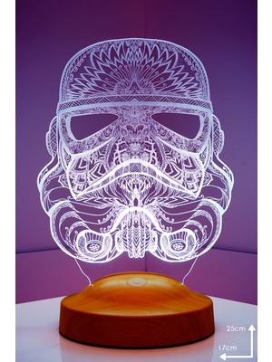 Sevgi Lambası 3D Star Wars Askeri Stormtrooper Hediyesi 3 Boyutlu LED Lamba 