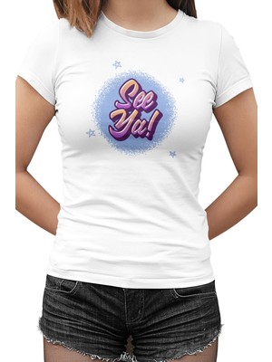 Lord T-Shirt See Ya Beyaz Bayan Tshirt