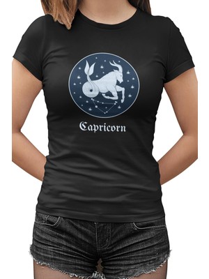 Lord T-Shirt Capricorn Siyah Bayan Tshirt