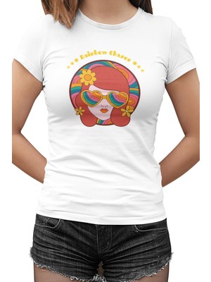 Lord T-Shirt Rainbow Beyaz Bayan Tshirt