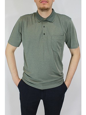 Taniş Erkek Petek Yaka Cepli Düz Baba T-Shirt