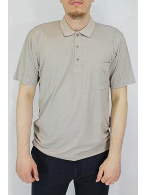 Taniş Erkek Petek Yaka Cepli Düz Baba T-Shirt