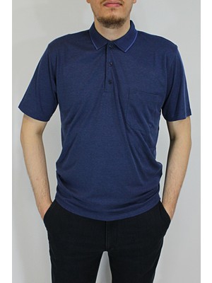 Taniş Erkek Petek Yaka Cepli Düz Baba T-Shirt