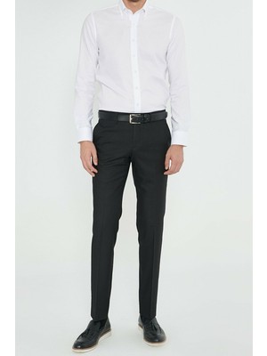 Taniş Erkek Klasik Kesim Siyah Kumaş Pantolon
