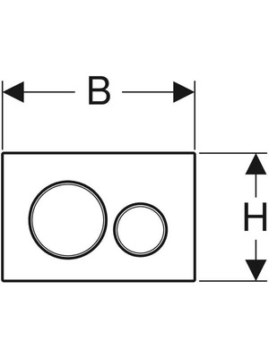Geberit SIGMA20 Kumanda Paneli, Çift Basmalı, Mat Krom/parlak/mat Krom - Temizliği Kolay Kaplama - 115.882.JQ.1