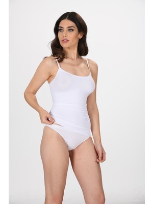 Cotonhause 1001 Bayan Ince Askılı Beyaz  Korseli Atlet