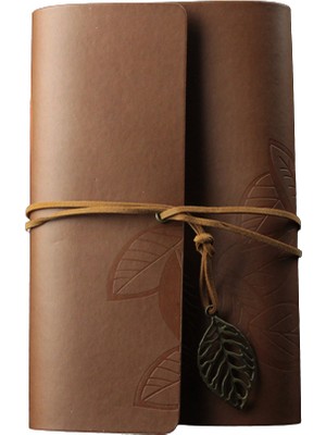 Moryconcept Deri Kapaklı Nostaljik Çizgili Not Defteri