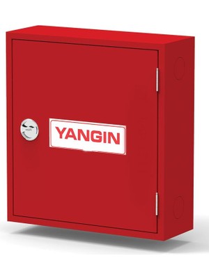 Ersan 1" Tek Kapaklı Saç Kapak 25 mt Hortumlu 0.90 mm Yangın Dolabı Tse' Li  Sıva Üstü Ersan