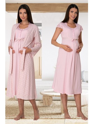 Effort Effortt Pembe Sabahlıklı Lohusa Gecelik Takım