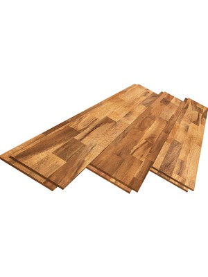 INTERBUILD REAL WOOD Interbuild Akasya Masif Ahşap Duvar Panelleri Shiplap 1219X152X10 Mm, 5'li Paket,altın Tik