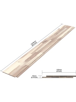 INTERBUILD REAL WOOD Interbuild Akasya Masif Ahşap Duvar Panelleri Shiplap 1219X152X10 Mm, 5'li Paket,organik Beyaz