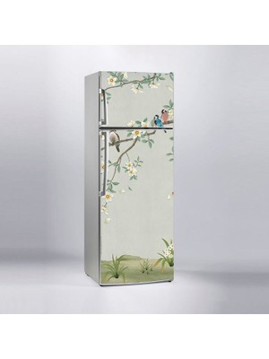 Sticker Art Buzdolabı Sticker Kaplama Dolap Kaplama Etiketi 3D Ağaç Kuşlar