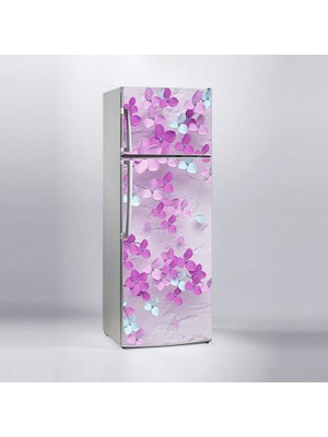 Sticker Art Buzdolabı Sticker Kaplama Dolap Kaplama Etiketi 3D Mor Ağaç