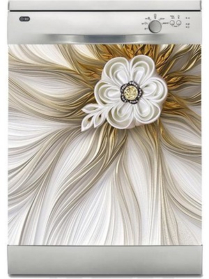 Sticker Art Bulaşık Makinesi Sticker Kaplama Beyaz Eşya Kaplama 3D Fantastik Çiçek