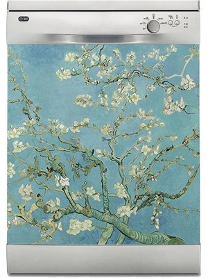 Sticker Art Bulaşık Makinesi Sticker Kaplama Beyaz Eşya Kaplama Almond Blossoms
