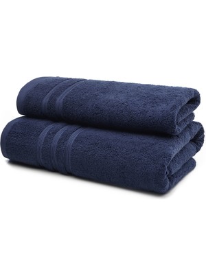 Antiva Lacivert Vip Özel Üretim Antiviral Antibakteriyel Banyo Havlusu Seti