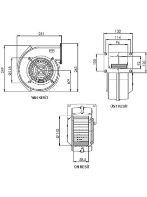 Aircol Aks 140-60 Salyangoz Radyal Fan