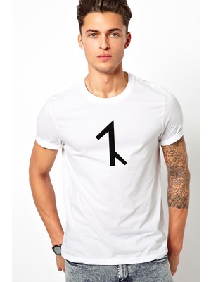 Qivi Türk Boyları Avşar Baskılı Beyaz Erkek Örme Tshirt