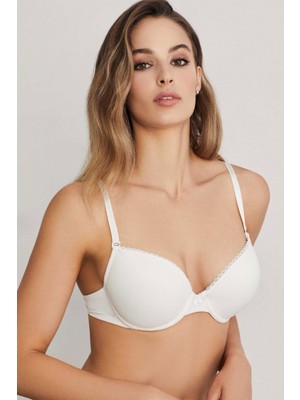 Eros Tulip Badem Yarı Push Up Sütyen Ekru Renk