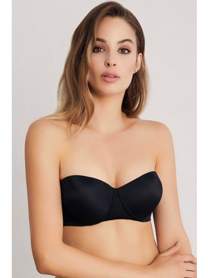 Eros Adela Straplez Double Push Up Sütyen Siyah Renk