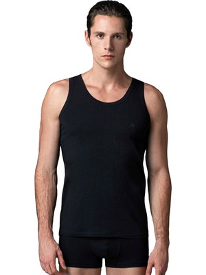 Eros Compact Erkek Askılı Atlet 2 Adet Set Siyah Renk Eros