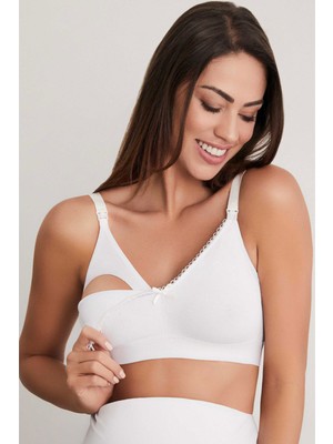 Eros Emzirme Sütyeni Beyaz Renk