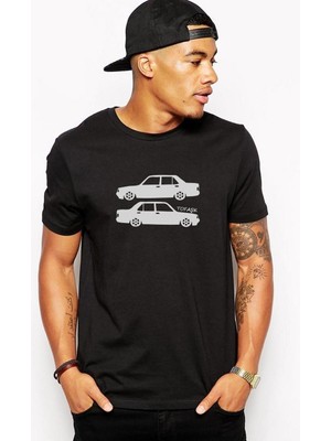 Qivi Araba Şahin Baskılı Siyah Erkek Örme Tshirt