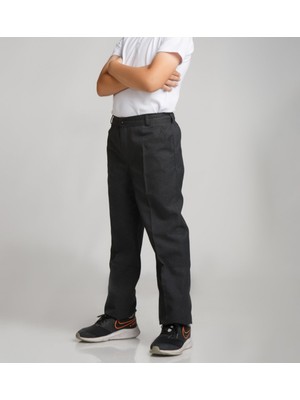 Mavimoure Beli Ribanalı Tam Lastikli Kanvas Kumaş Okul Pantolonu