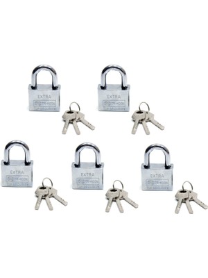 Pro İthalat Akıllı Anahtarlı Asma Kilit 5li Set - Mastercare Tri-Moon Master Anahtarlı 5 Li Çelik Asma Kilit