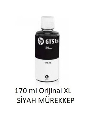 Hp GT51 Xl Siyah Mürekkep Xl Yüksek Kapasite 170 ml